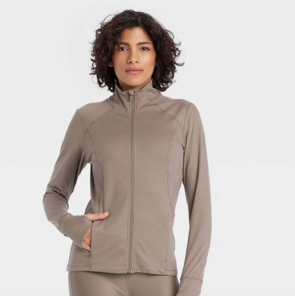 Women's Full Zip Jacket - All In Motion Taupe XS